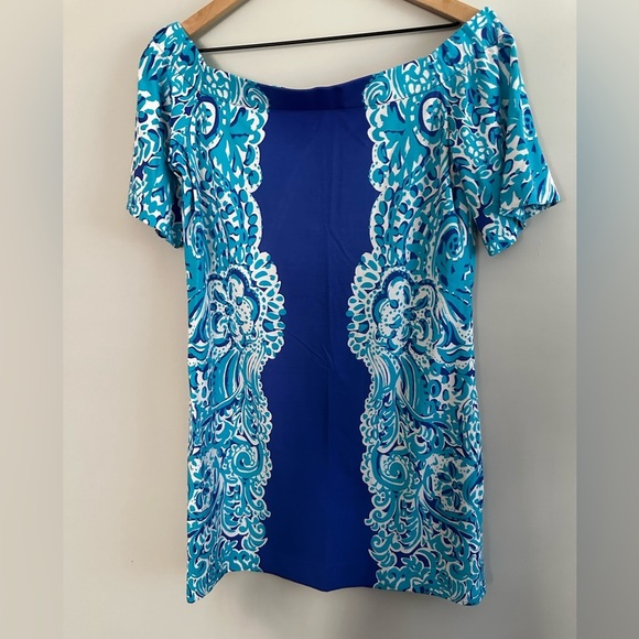 Lilly Pulitzer Vibrant Blue Off-Shoulder Mini Dress - Picture 7 of 7